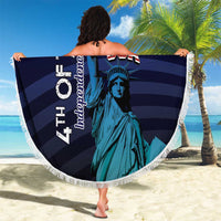 Fourth Of July USA Beach Blanket Eagle - Statue Of Liberty