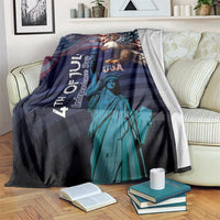 Fourth Of July USA Blanket Eagle - Statue Of Liberty