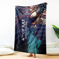 Fourth Of July USA Blanket Eagle - Statue Of Liberty