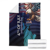 Fourth Of July USA Blanket Eagle - Statue Of Liberty