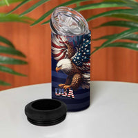 Fourth Of July USA 4 in 1 Can Cooler Tumbler Eagle - Statue Of Liberty
