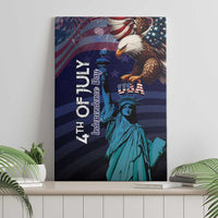 Fourth Of July USA Canvas Wall Art Eagle - Statue Of Liberty