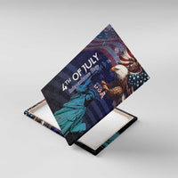 Fourth Of July USA Canvas Wall Art Eagle - Statue Of Liberty