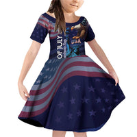 Personalized Fourth Of July USA Family Matching Off Shoulder Short Dress and Hawaiian Shirt Eagle - Statue Of Liberty