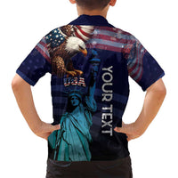Personalized Fourth Of July USA Family Matching Tank Maxi Dress and Hawaiian Shirt Eagle - Statue Of Liberty