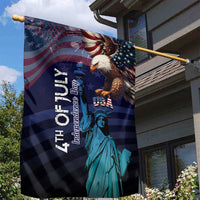 Fourth Of July USA Garden Flag Eagle - Statue Of Liberty
