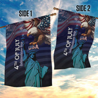 Fourth Of July USA Garden Flag Eagle - Statue Of Liberty