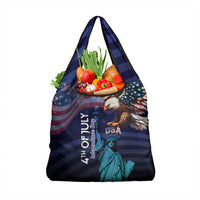Fourth Of July USA Grocery Bag Eagle - Statue Of Liberty