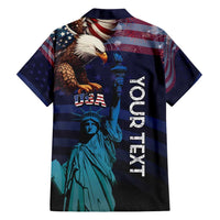 Personalized Fourth Of July USA Hawaiian Shirt Eagle - Statue Of Liberty