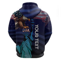 Personalized Fourth Of July USA Hoodie Eagle - Statue Of Liberty