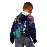 Personalized Fourth Of July USA Kid Hoodie Eagle - Statue Of Liberty