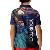 Personalized Fourth Of July USA Kid Polo Shirt Eagle - Statue Of Liberty