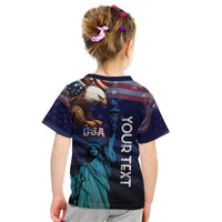 Personalized Fourth Of July USA Kid T Shirt Eagle - Statue Of Liberty