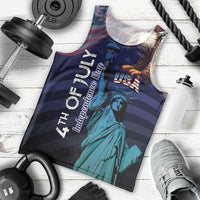 Personalized Fourth Of July USA Men Tank Top Eagle - Statue Of Liberty