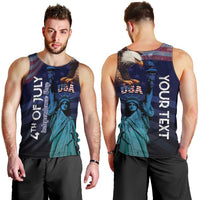 Personalized Fourth Of July USA Men Tank Top Eagle - Statue Of Liberty