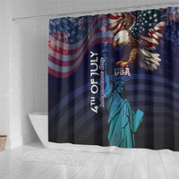 Fourth Of July USA Shower Curtain Eagle - Statue Of Liberty