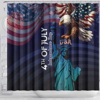 Fourth Of July USA Shower Curtain Eagle - Statue Of Liberty