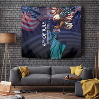 Fourth Of July USA Tapestry Eagle - Statue Of Liberty