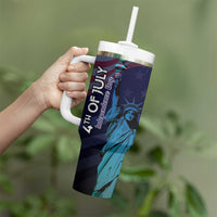 Fourth Of July USA Tumbler With Handle Eagle - Statue Of Liberty