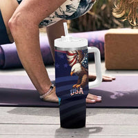 Fourth Of July USA Tumbler With Handle Eagle - Statue Of Liberty