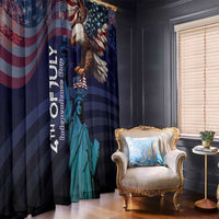 Fourth Of July USA Window Curtain Eagle - Statue Of Liberty