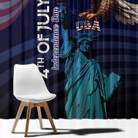Fourth Of July USA Window Curtain Eagle - Statue Of Liberty
