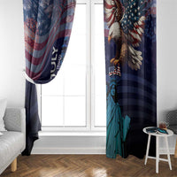 Fourth Of July USA Window Curtain Eagle - Statue Of Liberty