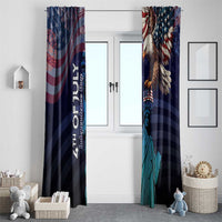 Fourth Of July USA Window Curtain Eagle - Statue Of Liberty