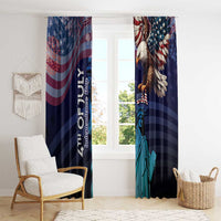 Fourth Of July USA Window Curtain Eagle - Statue Of Liberty