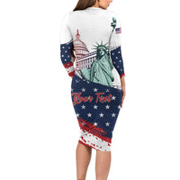 Personalized Fourth Of July Family Matching Long Sleeve Bodycon Dress and Hawaiian Shirt Happy USA Independence Day