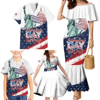 Personalized Fourth Of July Family Matching Mermaid Dress and Hawaiian Shirt Happy USA Independence Day