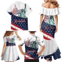 Personalized Fourth Of July Family Matching Mermaid Dress and Hawaiian Shirt Happy USA Independence Day