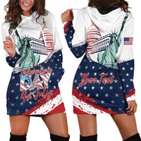 Personalized Fourth Of July Hoodie Dress Happy USA Independence Day
