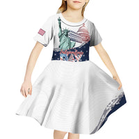 Personalized Fourth Of July Kid Short Sleeve Dress Happy USA Independence Day