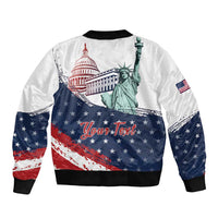 Personalized Fourth Of July Sleeve Zip Bomber Jacket Happy USA Independence Day