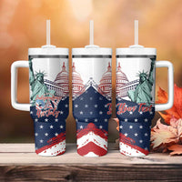 Personalized Fourth Of July Tumbler With Handle Happy USA Independence Day