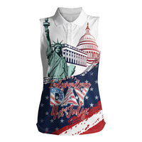 Personalized Fourth Of July Women Sleeveless Polo Shirt Happy USA Independence Day