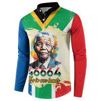 Nelson Mandela International Day 46664 Button Sweatshirt Its In Our Hands - Batik Pattern
