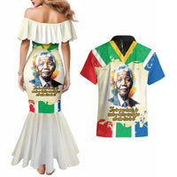 Nelson Mandela International Day 46664 Couples Matching Mermaid Dress and Hawaiian Shirt Its In Our Hands - Batik Pattern