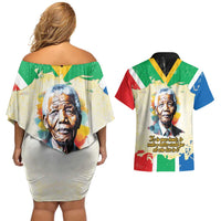 Nelson Mandela International Day 46664 Couples Matching Off Shoulder Short Dress and Hawaiian Shirt Its In Our Hands - Batik Pattern