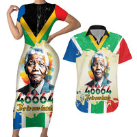 Nelson Mandela International Day 46664 Couples Matching Short Sleeve Bodycon Dress and Hawaiian Shirt Its In Our Hands - Batik Pattern