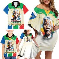 Nelson Mandela International Day 46664 Family Matching Off Shoulder Short Dress and Hawaiian Shirt Its In Our Hands - Batik Pattern