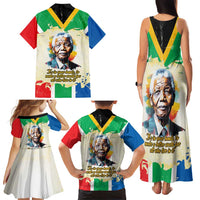 Nelson Mandela International Day 46664 Family Matching Tank Maxi Dress and Hawaiian Shirt Its In Our Hands - Batik Pattern