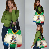 Nelson Mandela International Day 46664 Grocery Bag Its In Our Hands - Batik Pattern