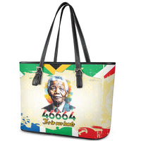 Nelson Mandela International Day 46664 Leather Tote Bag Its In Our Hands - Batik Pattern