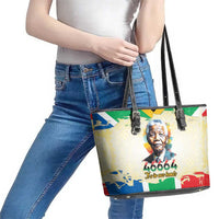 Nelson Mandela International Day 46664 Leather Tote Bag Its In Our Hands - Batik Pattern