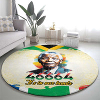 Nelson Mandela International Day 46664 Round Carpet Its In Our Hands - Batik Pattern