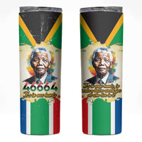 Nelson Mandela International Day 46664 Skinny Tumbler Its In Our Hands - Batik Pattern