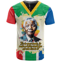 Nelson Mandela International Day 46664 T Shirt Its In Our Hands - Batik Pattern
