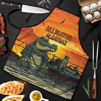 Alligator Alcatraz Apron Gator Island Prison Retro Sunset - Wonder Print Shop